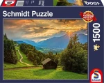 Schmidt Puzzle Západ slnka NAD horskou dedinou Wamberg