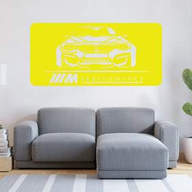 Veselá Stena Samolepka Rýchle auto Farba: žlutá, Veľkosť: 100 x 50 cm