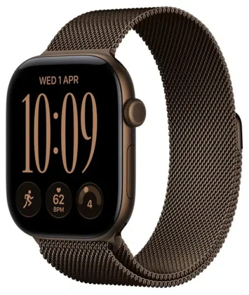 Apple Watch Series 12 GPS+Cellular 42mm Tmavo bronzové hliníkové telo - Tmavo bronzový milánsky ťah / 130-180 mm (MKDK4RK/A)