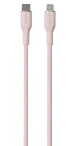 Puro Soft ružová / Dátový kábel USB-C - Lightning / MFi / 12W / 1,5 m (PUCAPLTUSBCICONROSE)