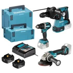 Makita Súprava aku náradia 18V / Súprava aku náradia / 8 ks / kladivo, brúska, skrutkovač / 2x 5,0Ah / nabíjačka DC18RC (DLX3195JX1)