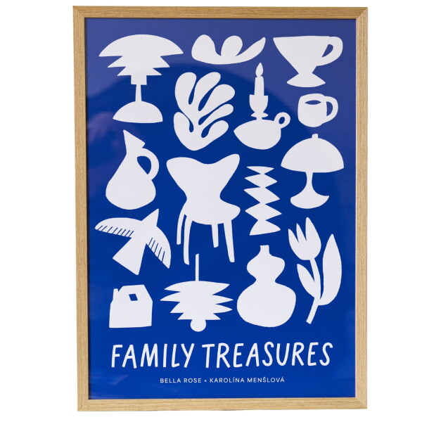 Bella Rose Plakát Family Treasures Beige / Blue 70 x 100 cm