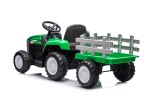 Mamido Mamido Detský elektrický traktor s vlečkou Farm 24V 2x45W EVA kolesá zelený