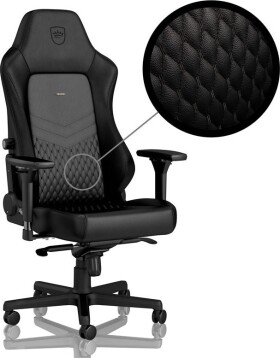 Noblechairs HERO z prawdziwej skóry - czarny/czarny (GAGC-118)