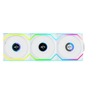Lian Li UNI FAN SL Wireless LCD 3ks vrátane ovládača biela / ARGB / 120mm / 1900rpm / 29.5dBA / 58 CFM (12SLLCD1W3W)