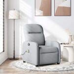 VidaXL vidaXL Rozkładany fotel masujący, jasnoSivý, obity tkaniną