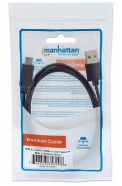 Manhattan Kábel USB 2.0 A - USB 3.1 C/M/M čierny / 1m (353298-MA)