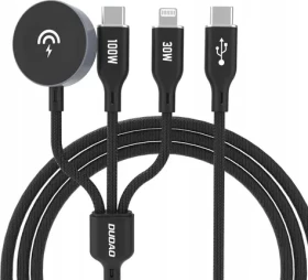 Dudao A12Max 3v1 nabíjačka pre Apple Watch / USB-C / Lightning / 1.2 m / 100 W / čierna (181517)