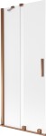 MEXEN/S - Velar dvojkrídlová posuvná vaňová zástena 80 x 150, dekor, ružové zlato 896-080-000-31-60