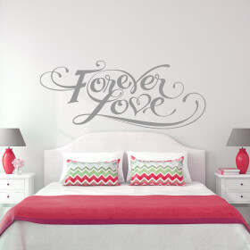 Veselá Stena Samolepka Forever love Farba: šedá, Veľkosť: 40 x 18 cm