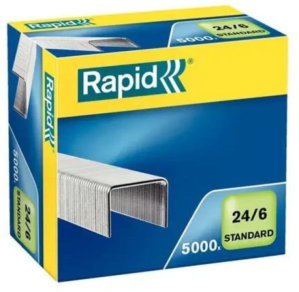 Rapid Standard 24/6 / Zošívací drôtik / 5000 ks / Dĺžka nožičky 6 mm (24859800)