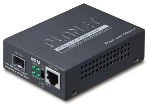 Planet GT-805A-PD / Media konvertor / 10/100/1000Base-T - miniGBIC SFP / PoE 802.3 AF/at/bt (GT-805A-PD)