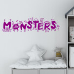 Veselá Stena Samolepka Monsters Farba: černá, Veľkosť: 100 x 29 cm