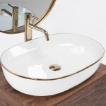 REA - Umývadlo na dosku CLEO White Gold Edge REA-U6211