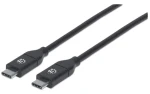 Manhattan USB-C čierna / USB kábel / USB-C - USB-C / USB 2.0 / 2 m (355247)