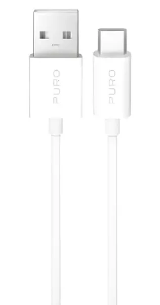 Puro TPE biela / Dátový kábel / USB-A - USB-C / 10 W / 3 m