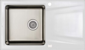DEANTE DEANTE - Prime alabaster - Granitovo - oceľový drez, 1 - bowl s odkvapkávačom ZSR_A113