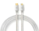 Nedis USB-C - Micro-B kábel nylonový opletený / Kábel USB / USB 2.0 / 480 Mbps / 10 W / 3 m (CCTB60650AL30)
