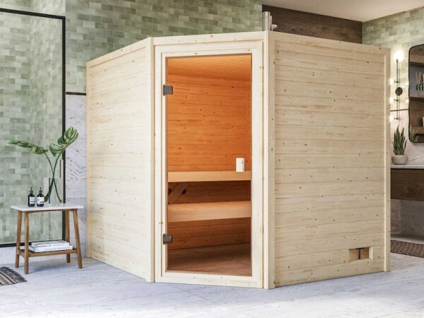 Domáca finská sauna (6174) Karibu Tilda, rozmery š. 195 × h. 195 × v. 187 cm