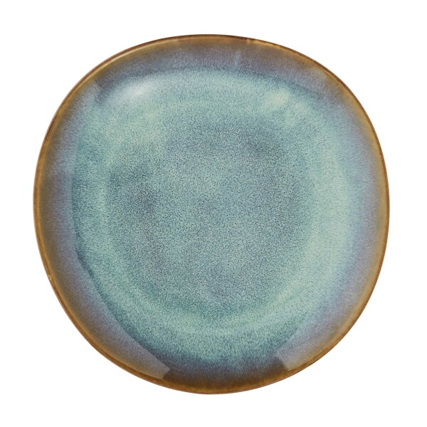 MADAM STOLTZ Obedový tanier Green Reactive Glaze