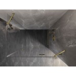 MEXEN/S - Lunar sprchovací kút dvere krídlové pravá 70 x 80, transparent, zlato kartáčovaná 834-070-080-55-00-P