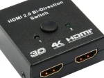 Equip obojsmerný HDMI switch čierna / Prepínač HDMI / 2x vstup, 1x výstup / 4K 60Hz / 18 Gbps (332723)