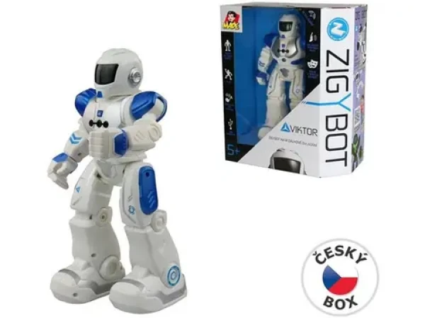 MaDe 01890 - Zigybot Robot Viktor 27cm, 21 funkcií (modrý)