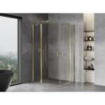 MEXEN/S - Mist Duo sprchovací kút dvere krídlové 80 x 70, transparent, zlato 8A4-080-070-50-00