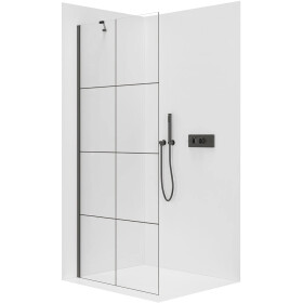 CERANO - Sprchová zástena Walk-in Onyx YL/P - 8 mm - čierna matná, industriálne sklo - 140x200 CER-8050BD1390