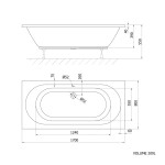 AQUALINE - JIZERA obdĺžniková vaňa 170x80x39cm, biela G1780