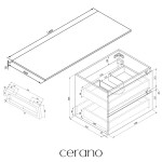 CERANO - Kúpeľňová skrinka Carole - dub medový + doska pod umývadlo Navira Slim - 18 mm + konzola chróm - 140x46x49,8 CER-606141