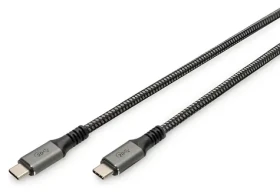 Digitus DB-300443-030-S čierna/sivá / Kábel USB4 Gen 2x2 / USB-C - USB-C / 20 Gbit/s / PD 60 W / 3 m (DB-300443-030-S)
