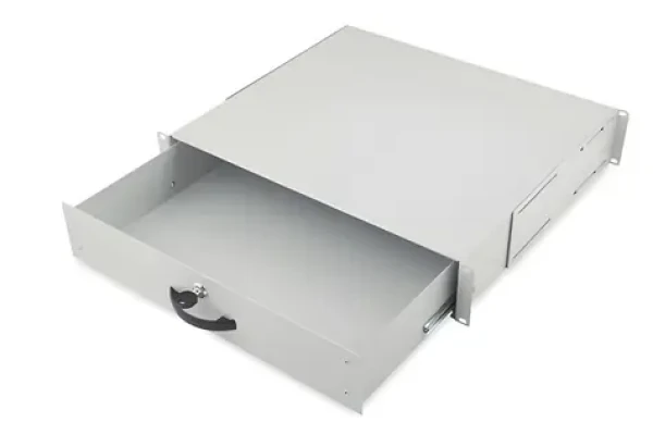Digitus DN-19 KEY-2U sivá / Zásobník na dokumenty / 2U / Uzamykateľný / pre 19" rozvádzače (DN-19 KEY-2U)