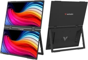 2× 15,6" Verbatim Portable Dual Monitor Essentials čierna / Prenosný duálny monitor / IPS / FHD 1920×1080 / USB-C