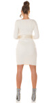 Sexy knit dress with belt BEIGE Einheitsgroesse