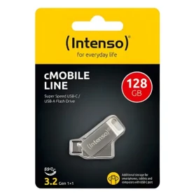 INTENSO cMOBILE Line strieborná / USB flash disk / USB-C a USB-A / 128GB / USB 3.2 Gen 1 (3536491)