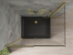 MEXEN/S - Omega sprchovací kút 120x90, transparent, zlatá + čierna vanička so sifónom 825-120-090-50-00-4070G