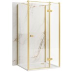 REA/S - Sprchovací kút Atlas 80x80 Brush Gold vpravo KPL-K4773