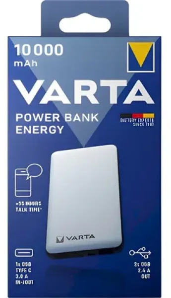 Varta Energy 10000mAh / powerbanka / 2x USB-A + 1x USB-C / 2,4 A / Li- POL (57976101111)
