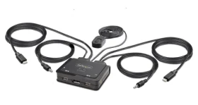 StarTech USB-C KVM switch čierna / KVM switch / 2 porty / max. 5120 x 1440 px / káble v balení (C2-D46-UC2-CBL-KVM)