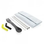 XD Design Set príborov a slamiek Tierra / 2ks / svetlo modrá (P269.555)