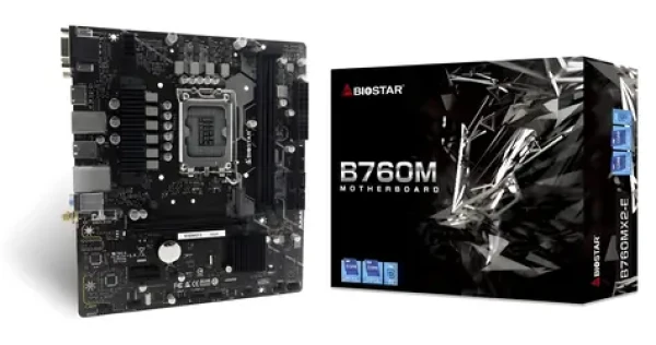 Biostar B760MX2-E D4 / Základná doska / B760M / LGA 1700 / 2x DDR4 / PCIEx16 / 1x GLAN / mATX (B760MX2E)
