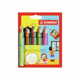 STABILO® Woody 3 in 1 duo - dvojfarebná tuha - 5 ks sada s strúhadlom (882/05-2)