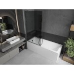 MEXEN/S - Next vaňová zástena FIX 90 x 150, grafit, grafit metal 895-090-000-00-40-95