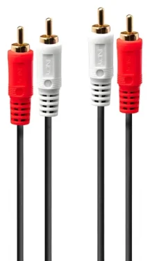 Lindy Audio kábel 2x RCA (M) - 2x RCA (M) 1 m čierna / Audio kábel / Stereo / Pozlátené konektory (35660)