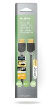 Nedis antracitová / Kábel HDMI / High Speed Ethernet / ARC / 4K 60 Hz / 18 Gbps / 0,5 m / Okrúhly (CVBW34000AT05)