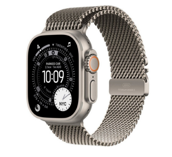 Apple Watch Ultra 3 GPS + Cellular 49mm Natural Titanium / Titanium Milanese Loop L Grey