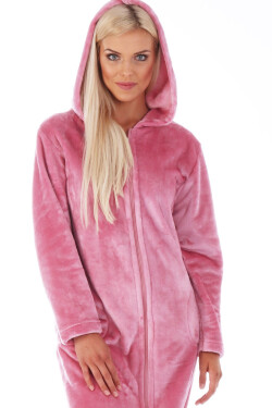 Dámsky župan Siena s kapucňou na zips 3656 Old Pink - Vestis S