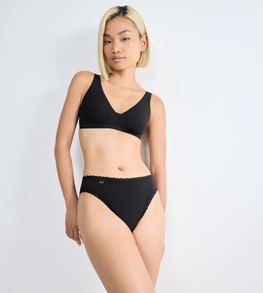 Sloggi 24/7 Cotton Lace - Tai Panties (3 ks): pohodlie s jemnou čipkou Sloggi BLACK 40