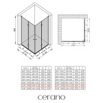 CERANO - Sprchovací kút Volpe Duo Ľ/P - 6 mm - chróm, transparentné sklo - 110x110x190 - zalamovacie CER-670678